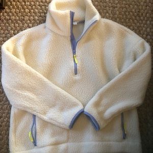 Jcrew cream sherpa polartec 1/4 zip